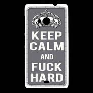 Coque Nokia Lumia 535 Keep calm Fuck hard Gris