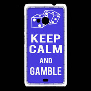 Coque Nokia Lumia 535 Keep Calm Gamble Bleu