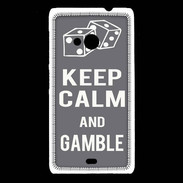Coque Nokia Lumia 535 Keep Calm Gamble Gris