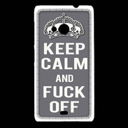 Coque Nokia Lumia 535 Keep Calm Fuck Off Gris