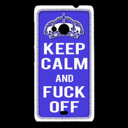 Coque Nokia Lumia 535 Keep Calm Fuck off bleu