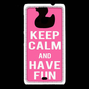 Coque Nokia Lumia 535 Keep Calm Have fun Rose