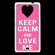 Coque Nokia Lumia 535 Keep Calm Love me Rose