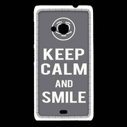 Coque Nokia Lumia 535 Keep Calm Smile Gris