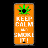 Coque Nokia Lumia 535 Keep Calm Smoke it Orange