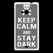 Coque Nokia Lumia 535 Keep Calm Stay dark Gris