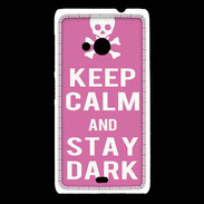 Coque Nokia Lumia 535 Keep Calm Stay dark Rose