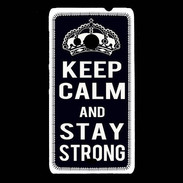 Coque Nokia Lumia 535 Keep Calm Stay strong Noir