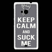 Coque Nokia Lumia 535 Keep Calm Suck me Gris