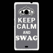 Coque Nokia Lumia 535 Keep Calm Swag Gris