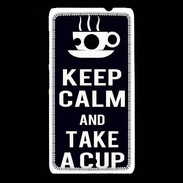 Coque Nokia Lumia 535 Keep Calm Take a cup Noir