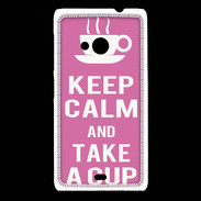 Coque Nokia Lumia 535 Keep Calm Take a cup Rose