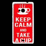 Coque Nokia Lumia 535 Keep Calm Take a cup Rouge