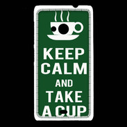Coque Nokia Lumia 535 Keep Calm Take a cup Vert