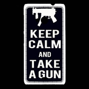 Coque Nokia Lumia 535 Keep Calm Take a gun Noir
