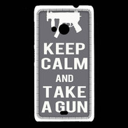 Coque Nokia Lumia 535 Keep Calm Take a gun Gris
