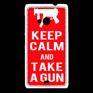 Coque Nokia Lumia 535 Keep Calm Take a gun Rouge