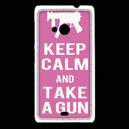 Coque Nokia Lumia 535 Keep Calm Take a gun Rose