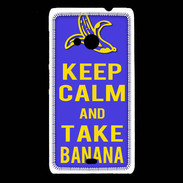 Coque Nokia Lumia 535 Keep Calm Take Banana Bleu