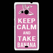 Coque Nokia Lumia 535 Keep Calm Take Banana Rose