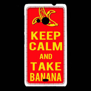 Coque Nokia Lumia 535 Keep Calm Take Banana Rouge