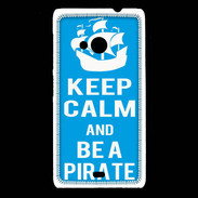 Coque Nokia Lumia 535 Keep Calm Be a Pirate Cyan