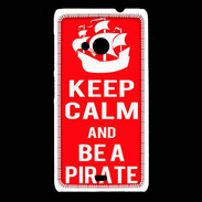 Coque Nokia Lumia 535 Keep Calm Be a Pirate Rouge