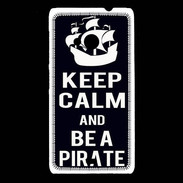 Coque Nokia Lumia 535 Keep Calm Be a Pirate Noir
