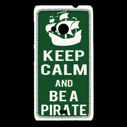 Coque Nokia Lumia 535 Keep Calm Be a Pirate Vert