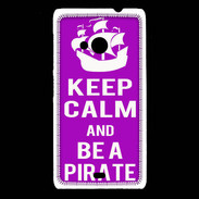 Coque Nokia Lumia 535 Keep Calm Be a Pirate Violet