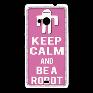 Coque Nokia Lumia 535 Keep Calm Be a Robot Rose