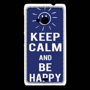Coque Nokia Lumia 535 Keep Calm Be Happy Bleu