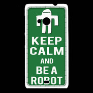 Coque Nokia Lumia 535 Keep Calm Be a Robot Vert