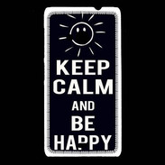 Coque Nokia Lumia 535 Keep Calm Be Happy Noir