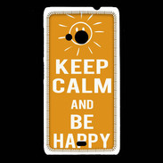 Coque Nokia Lumia 535 Keep Calm Be Happy Orange