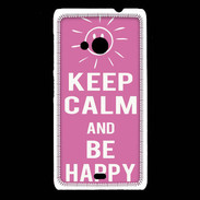 Coque Nokia Lumia 535 Keep Calm Be Happy Rose