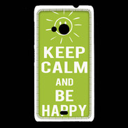 Coque Nokia Lumia 535 Keep Calm Be Happy Vert pomme