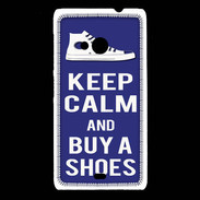 Coque Nokia Lumia 535 Keep Calm Buy Shoes Bleu