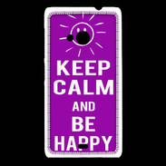 Coque Nokia Lumia 535 Keep Calm Be Happy Violet