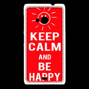 Coque Nokia Lumia 535 Keep Calm Be Happy Rouge