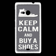 Coque Nokia Lumia 535 Keep Calm Buy Shoes Gris