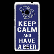 Coque Nokia Lumia 535 Keep Calm Have a beer Bleu