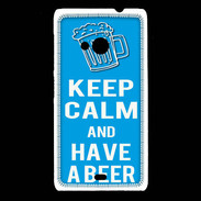 Coque Nokia Lumia 535 Keep Calm Have a beer Cyan