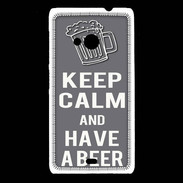 Coque Nokia Lumia 535 Keep Calm Have a beer Gris