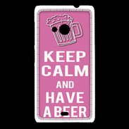 Coque Nokia Lumia 535 Keep Calm Have a beer Rose