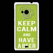 Coque Nokia Lumia 535 Keep Calm Have a beer Vert pomme