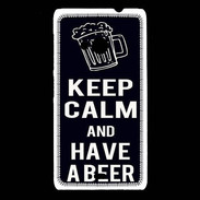 Coque Nokia Lumia 535 Keep Calm Have a beer Noir