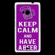 Coque Nokia Lumia 535 Keep Calm Have a beer Violet