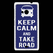 Coque Nokia Lumia 535 Keep Calm Take road Bleu