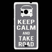 Coque Nokia Lumia 535 Keep Calm Take Road Gris